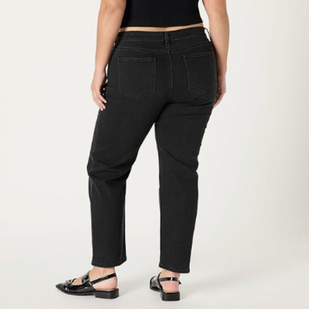 The Drop Women's Straight Leg Black Jeans, 36, Plus Size Dark Academia Blokecore - Picture 2 of 10